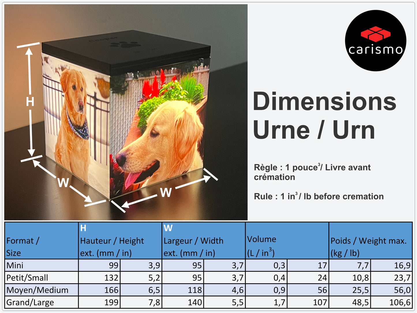 Urne lumineuse personnalisée