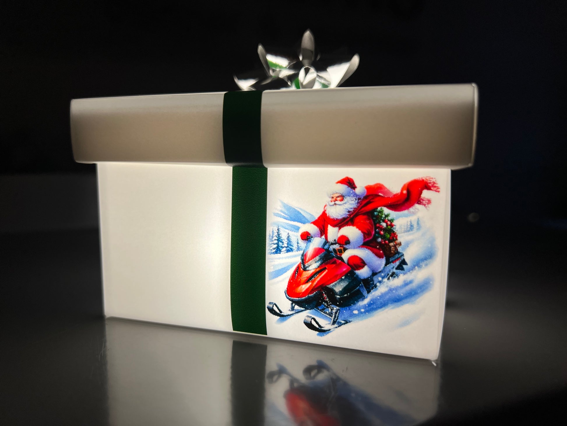 Boîte personnalisée Motoneige en format mignon
